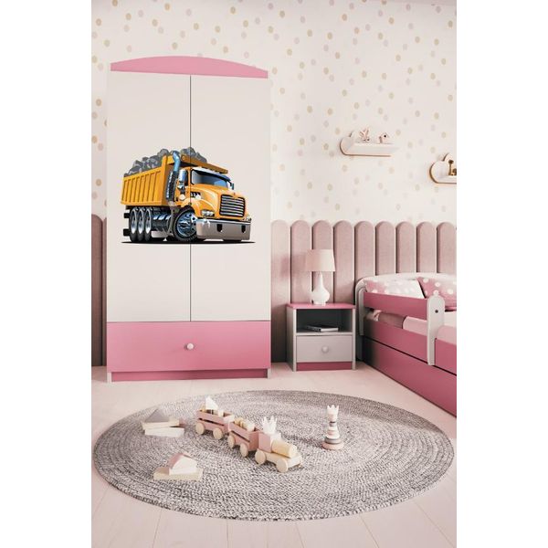 Armadio Per Bambini Babydreams Armadio Ad Ante Battenti Armadio Camion Rosa Chiaro-image