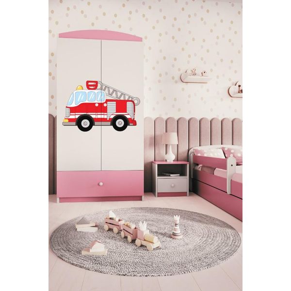 Armadio Per Bambini Armadio Ad Ante Battenti Babydreams Armadio Estintore Rosa Chiaro-image