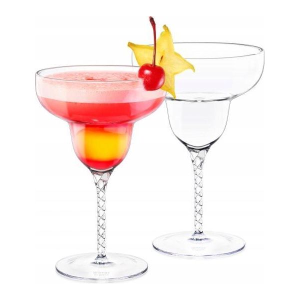 Wilmax | Bicchieri Da Margarita Fatti A Mano | Set Di 2 | 250 Ml | Bicchieri Da Cocktail | Bicchieri Da Champagne | Bicchieri Da Long Drink | Accessori Per Cocktail | Bicchieri Da Margarita-image
