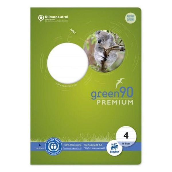 Ursus Green 040780004 Heft - LIN4, A5, 16 Blatt, 90 G/Qm, 10 Mm Liniert-image