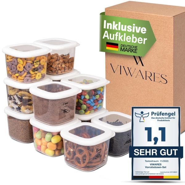 Contenitori Per Alimenti Con Coperchio Ermetico Viware, Set Da 12 Contenitori Per Alimenti Senza Bpa, Contenitori Per Cereali E Farina Da Cucina, Pratici Organizer Da Cucina, Contenitori Per Conservare Gli Alimenti Freschi-image