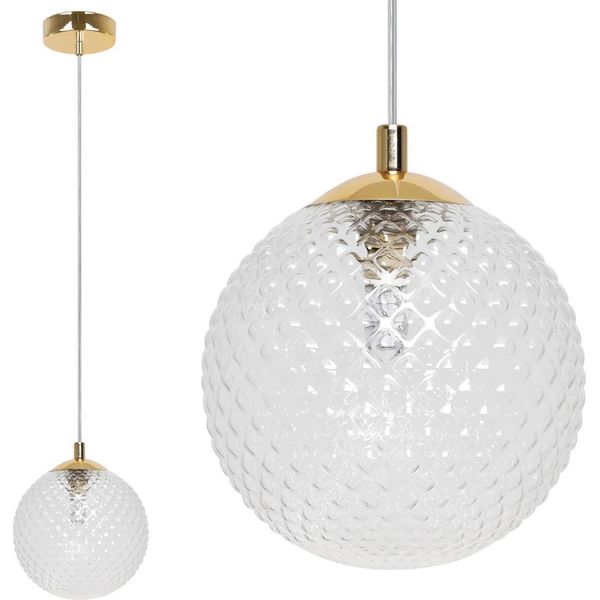 Lampada A Sospensione Cannes A 1 Luce Con Paralume In Vetro Trasparente 15Cm G9-image