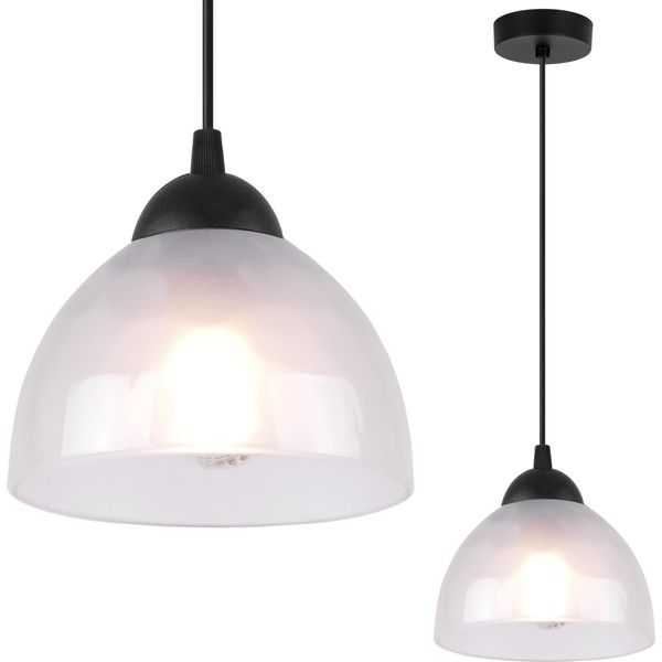 Lampada A Sospensione Venice A 1 Luce Con Paralume In Vetro Opalino E27-image