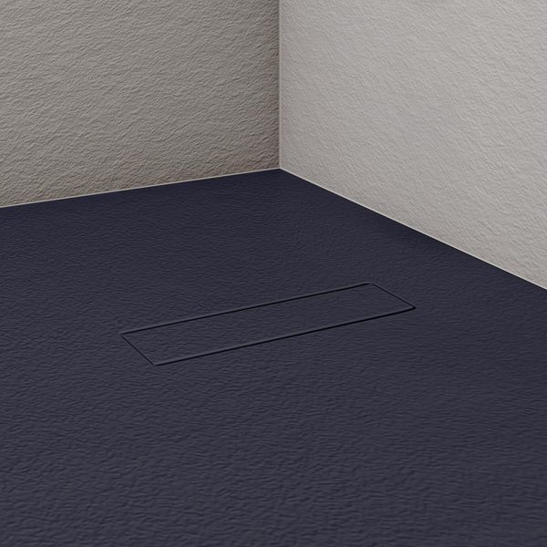 Piatto Doccia Extrapiatto Effetto Pietra Grigio Antracite - Piletta Inclusa 120X90-image