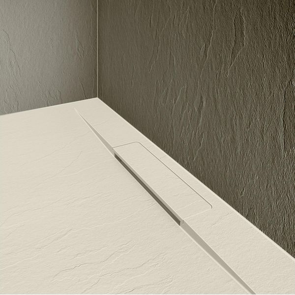Piatto Doccia Ona Extrapiatto Effetto Ardesia Sabbia 90X90-image