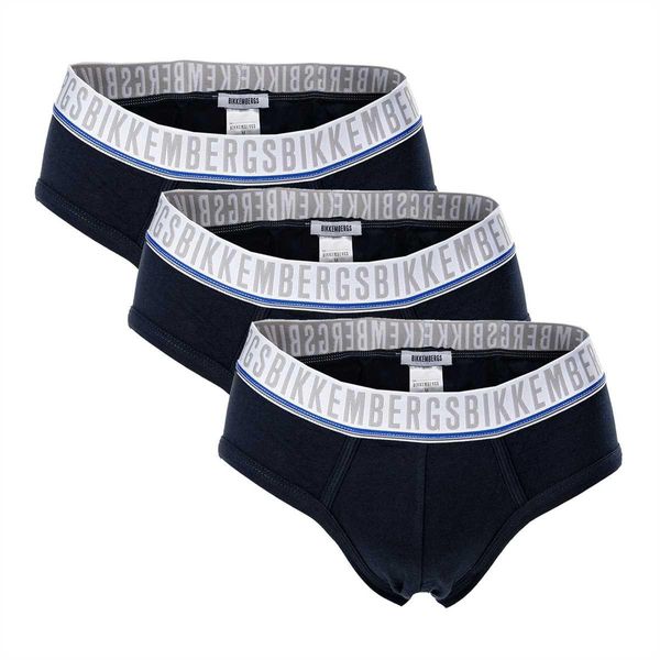 Confezione 3 Slip Mutanda Uomo Tripack Bikkembergs Articolo B41318L0H, 3000 Blu, L, Cotone 94%,Spandex 6%-image