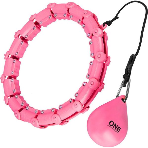 Hula Hoop Con Pesi, Rosa - Attrezzo Per Esercizi Fitness-image