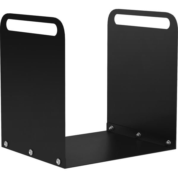 Fortuna Lai Scaffale Per Legna Da Ardere 36,5 X 30 X 36 Cm Scaffale Per Legna Da Ardere Con Maniglie, Scaffale Per Legna Da Ardere Per Esterni, Interni, Fino A 30 Kg, Acciaio, Nero-image