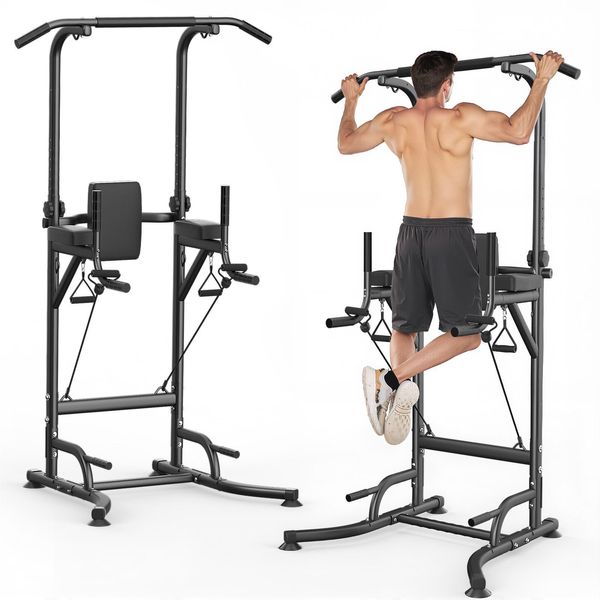 Homefitnesscode Stazioni Di Forza, Stazione Per Dip Multifunzionale Regolabile In Altezza, Barra Per Pull-Up Fino A 150 Kg-image