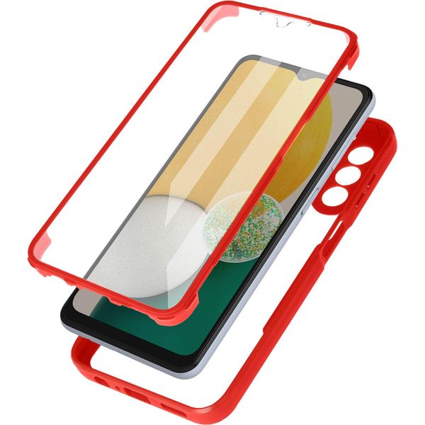 Avizar, Custodia 360° Per Galaxy A13 5G Resistente Agli Urti Con Telaio In Silicone, Rosso-image