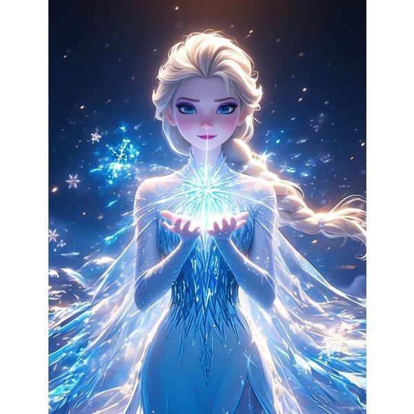 Pittura Per Numeri Disney Iceberg Elsa Dipinti 40X50 Cm-image