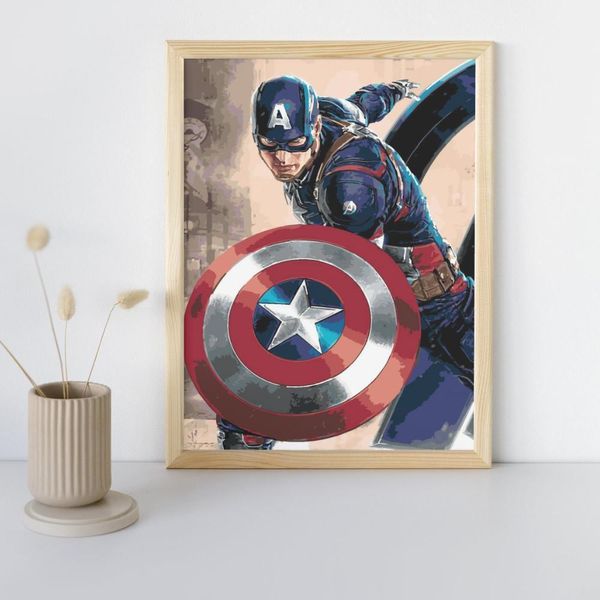 Pittura Picturing By Numbers - Capitan America Marvel 40X50 Cm-image