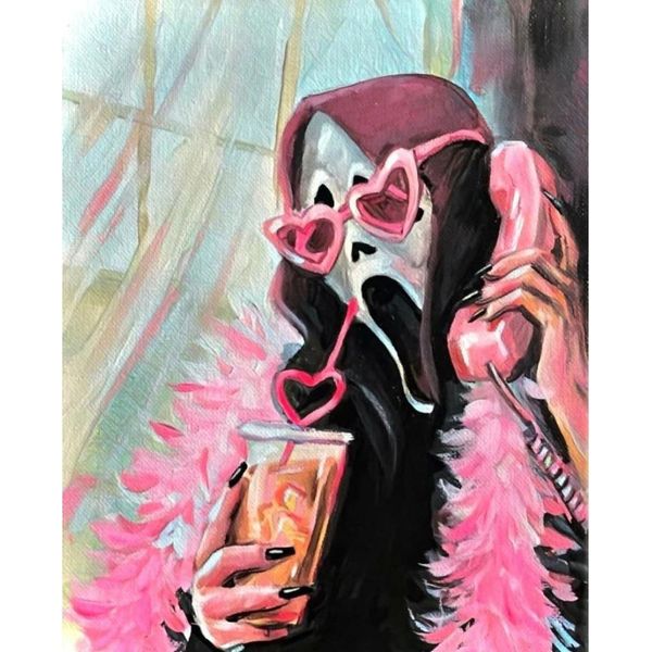 Dipinto Da Numeri Con Telaio Quadro Pink Scream 40X50 Cm-image