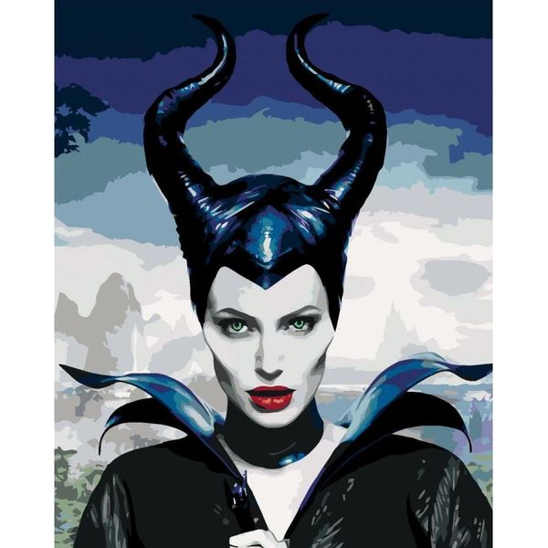 Quadro Per Numeri Con Cornice Ritratto Di Malefica 40X50 Cm-image