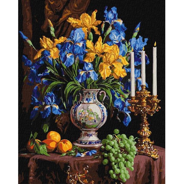 Quadro Per Numeri Con Cornice Quadro Di Magnifici Iris 40X50 Cm-image