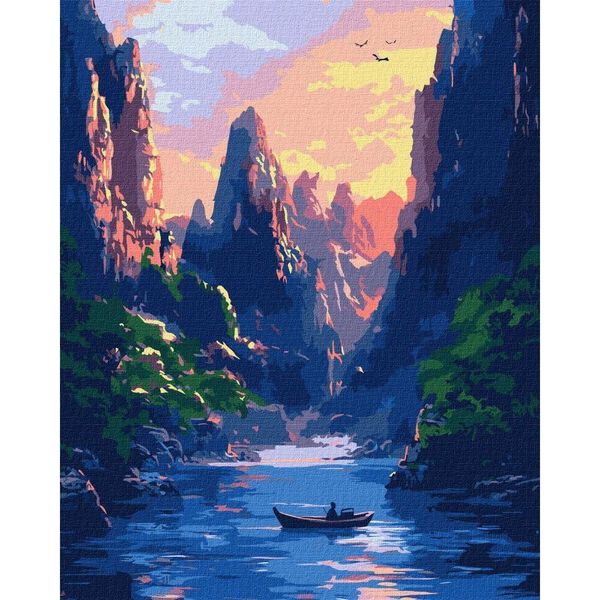 Pittura Da Numeri Con Telaio Quadri Da Dipingere - Grandi Montagne 40X50 Cm-image