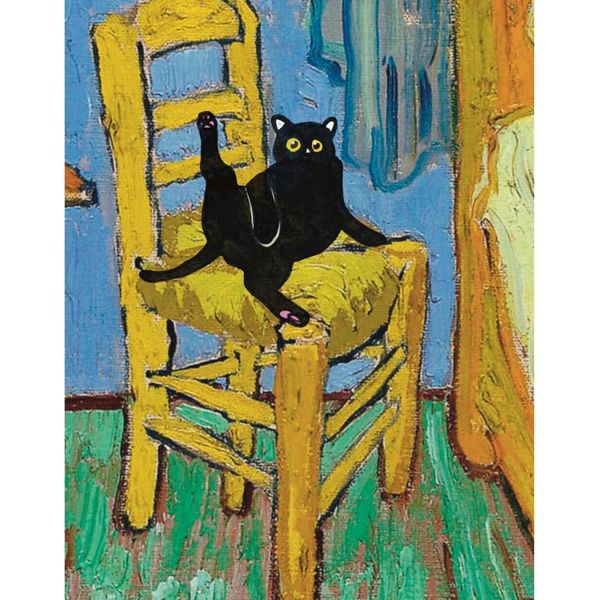 Pittura Da Numeri Con Telaio Quadro - Gatto Su Sedia 40X50 Cm-image