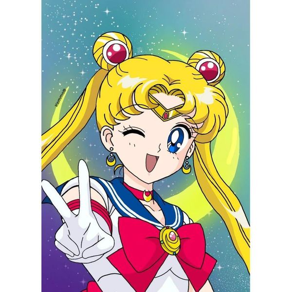 Pittura Per Numeri Con Cornice Sailor Moon 40X50 Cm Quadri-image