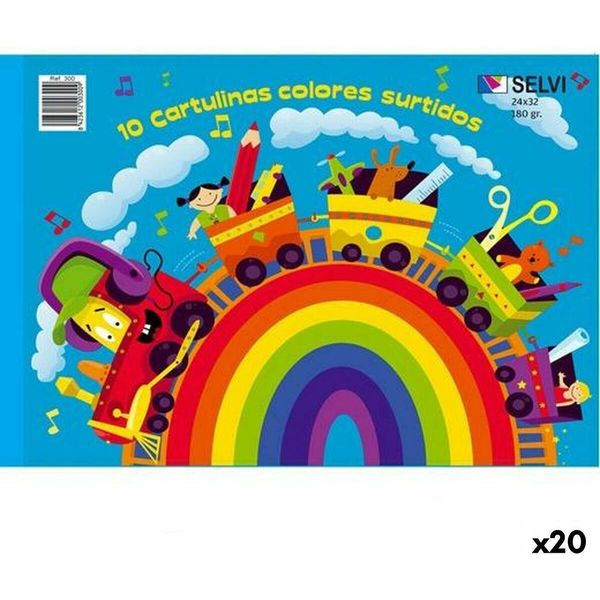 Libretto Selvi Con 10 Scatole Di Cartone 24X32Cm 180Gr Colori Assortiti-image