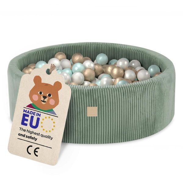 Misioo Piscina Di Palline Con Imbottitura In Schiuma - 90X30Cm - 200 Palline Per Piscina Di Palline - Palline Di Alta Qualità Per Bambini - Giocattolo Sicuro - Verde-image