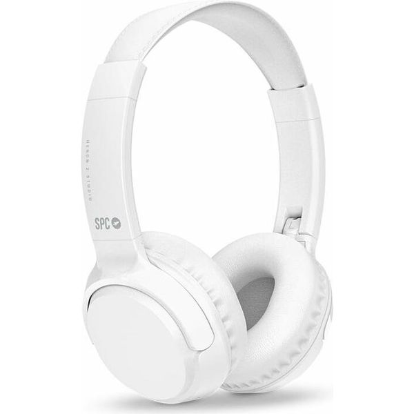 Spc Heron 2 Studio - Cuffie Bluetooth Senza Fili | Eco | Funzionamento A Batteria Per 50 Ore | Due Connessioni Simultanee | Microfono Incorporato | Regolabili E Pieghevoli, Bianco, Plastica Riciclata-image