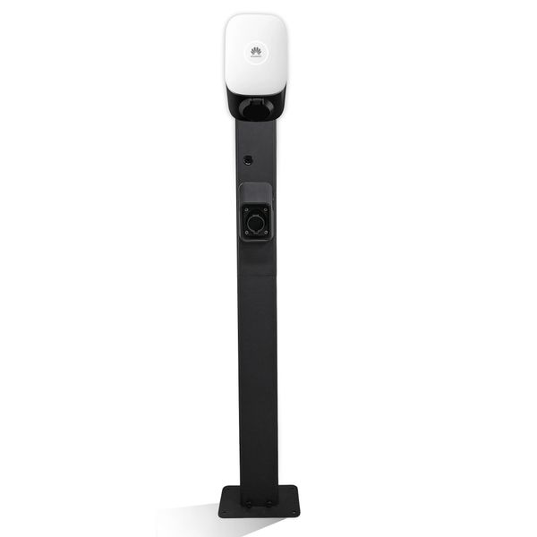 Supporto Wallbox Per Huawei - Supporto In Metallo Per 1 Stazione Di Ricarica, Resistente Alle Intemperie E Verniciato A Polvere, Altezza 149 Cm, Nero-image