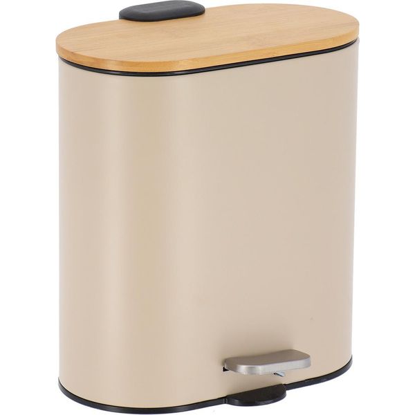 Tendance | Cestino Per Rifiuti - Cestino Per Rifiuti - 5 L - Beige - Cestino Per Rifiuti - Con Coperchio E Pedale-image