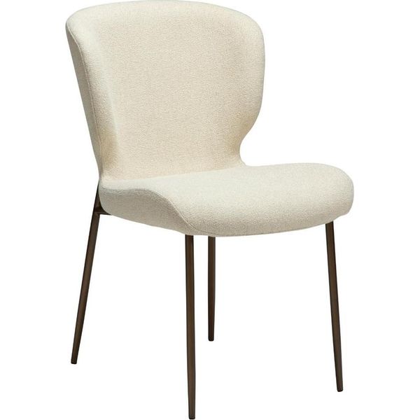 (Set Di 2) Sedia Da Pranzo Glory Dan-Form Bouclé Bianco Sporco.-image