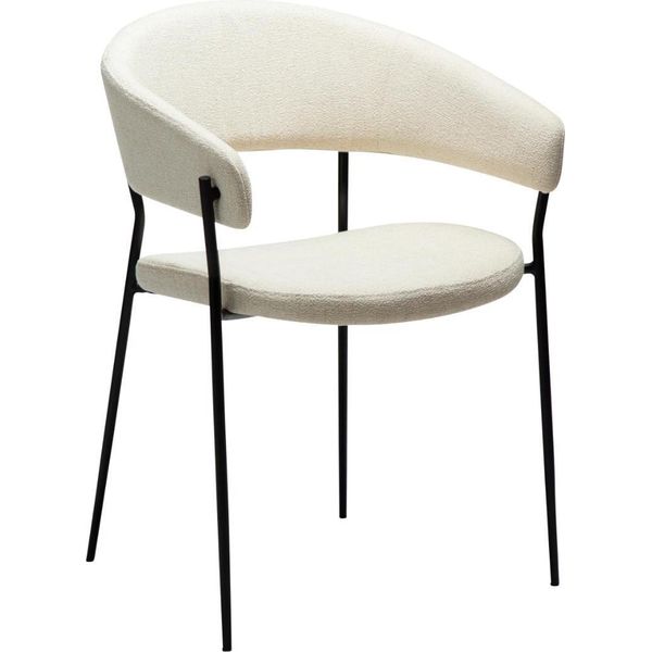 (Set Di 2) Sedia Da Pranzo Reboot Dan-Form Con Braccioli Bouclé Beige.-image
