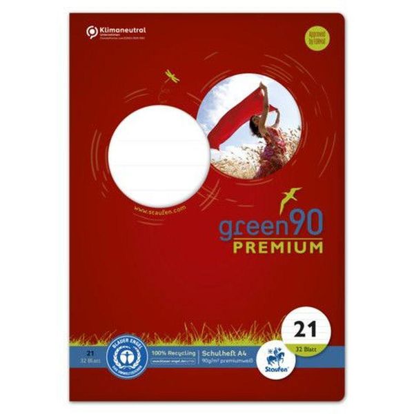 Ursus Green 040784021 Heft - LIN21, A4, 32 Blatt, 90 G/Qm, 9 Mm Liniert-image