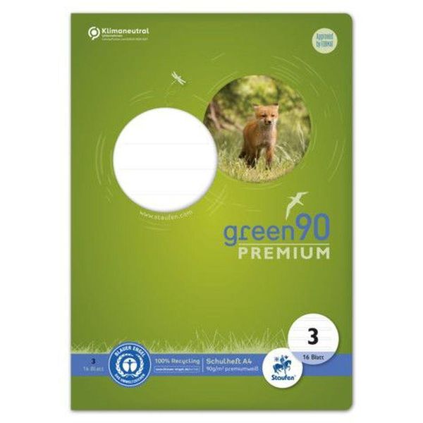 Ursus Green 040782003 Heft - LIN3, A4, 16 Blatt, 90 G/Qm, 21 Doppellinien-image