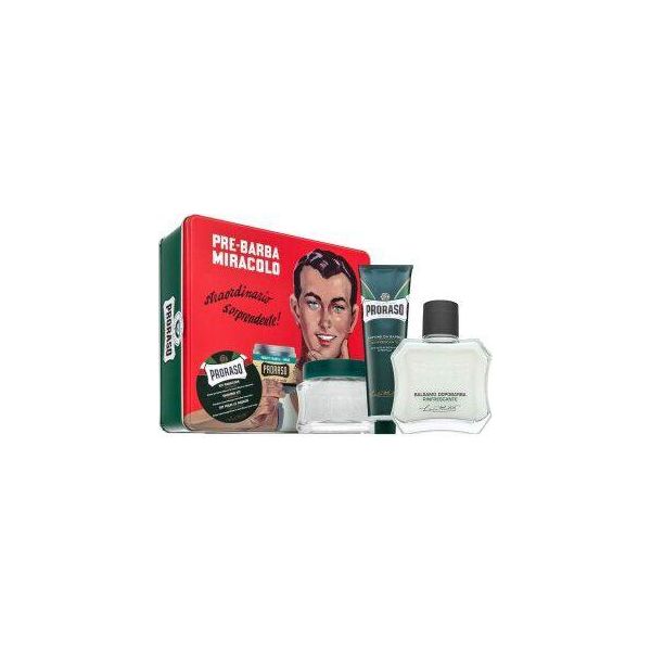Proraso Kit Da Barba Per Uomo Crema Pre-Barba Rinfrescante E Tonificante Tubo Di Crema Da Barba E Balsamo Dopobarba In Barattolo Vintage Gino Tutti I Tipi Di Pelle-image