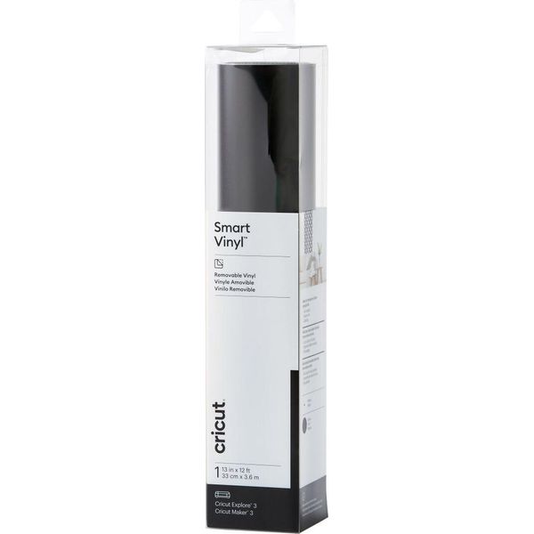 Cricut Smart Vinyl Removibile - Rotolo Di Vinile Resistente Al Calore - Nero - Monocromatico - Lucido - 330 Mm - 3700 Mm-image