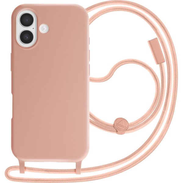 Avizar, Custodia Per Iphone 17 In Silicone Morbido Con Cinturino Regolabile, Oro Rosa-image