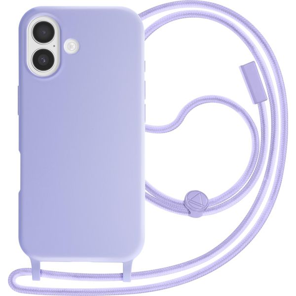 Avizar, Custodia Per Iphone 17 In Silicone Morbido Con Cinturino Regolabile, Lavanda-image