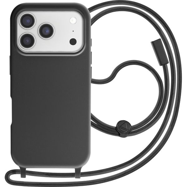 Avizar, Custodia Per Iphone 17 Pro Serie Soft-Touch Con Cinghia Di Trasporto, Nero-image