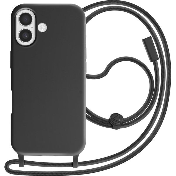 Avizar, Custodia Per Iphone 17 In Silicone Morbido Con Cinturino Regolabile, Nero-image