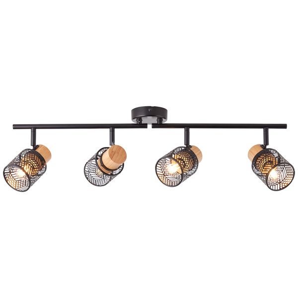 Brilliant Lampe Santy Spotrohr 4Flg Schwarz/Natur Braun 4X D45, E14, 42 W-image
