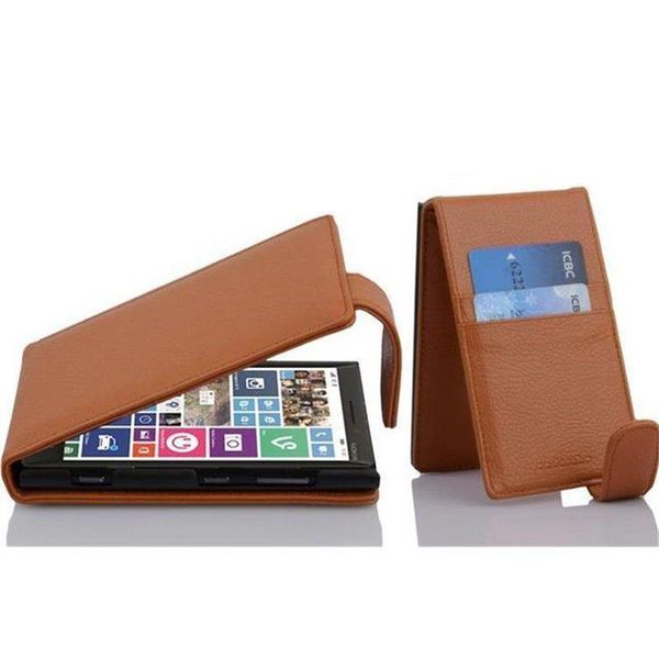 Cadorabo Custodia Protettiva Per Nokia Lumia 929 / 930 Cover In Marrone Flip Case Custodia Per Cellulare Cover In Similcuoio-image