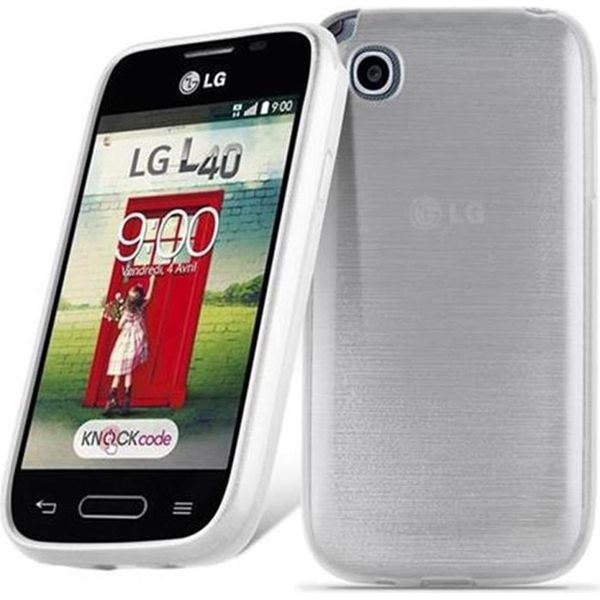 Custodia Cadorabo Per Lg L40 Cover Protettiva In Argento Custodia Protettiva In Silicone Tpu Cover-image