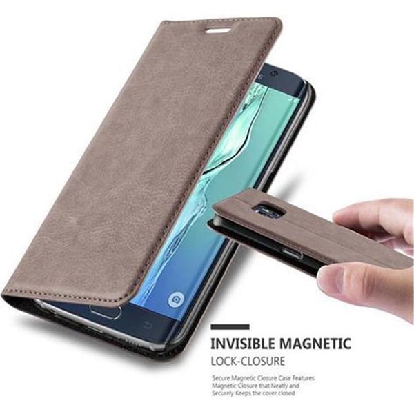 Cadorabo Custodia Per Samsung Galaxy S6 Edge Custodia Protettiva In Marrone Custodia Per Cellulare Cover Chiusura Magnetica-image