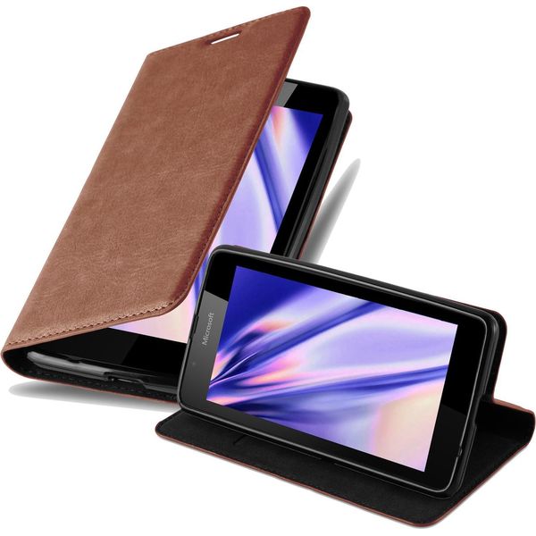 Cadorabo Cover Per Nokia Lumia 540 Cover Protettiva In Marrone Custodia Per Cellulare Cover Chiusura Magnetica-image
