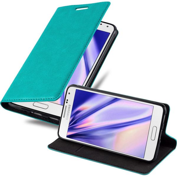 Cadorabo Custodia Per Samsung Galaxy Alpha Custodia Protettiva In Turchese Custodia Per Cellulare Cover Chiusura Magnetica-image