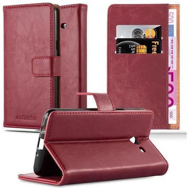 Cadorabo Cover Per Samsung Galaxy J3 2017 Versione Usa Cover Protettiva In Rosso Cellulare Cover Libro Custodia Custodia Lusso-image
