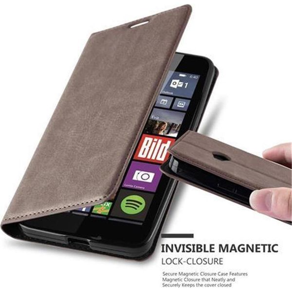 Cadorabo Cover Per Nokia Lumia 640 Cover Protettiva In Marrone Custodia Per Cellulare Cover Chiusura Magnetica-image