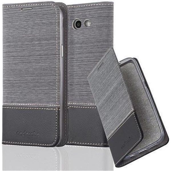 Cadorabo Custodia Per Samsung Galaxy J7 2017 Versione Usa Custodia Protettiva In Grigio Custodia Per Telefono Cellulare Custodia A Libro Cover-image