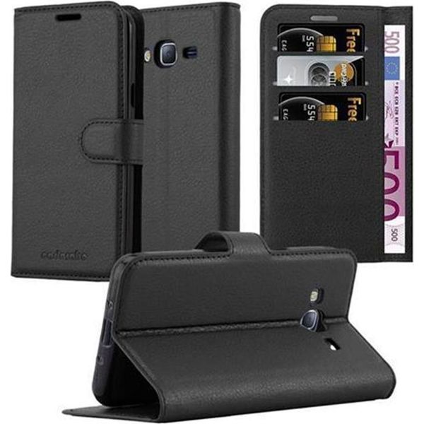 Cadorabo Cover Per Samsung Galaxy J3 2016 Cover Protettiva In Nero Custodia Per Telefono Cellulare Cover Chiusura Magnetica-image