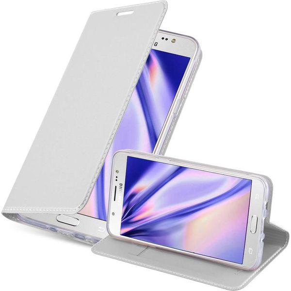 Cadorabo Custodia Per Cellulare Per Samsung Galaxy J5 2016 Custodia Protettiva In Argento Cover Etui Book Case Booklet-image