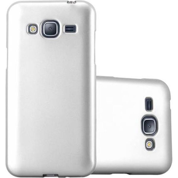 Cadorabo Cover Protettiva Per Samsung Galaxy J3 2016 Custodia In Argento Per Telefono Cellulare Tpu Custodia In Silicone Cover Case-image
