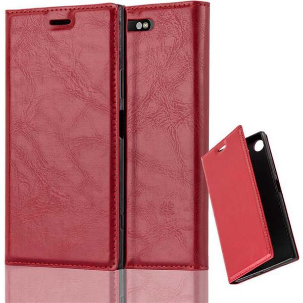 Cadorabo Custodia Per Sony Xperia XZ1 Custodia Protettiva In Rosso Custodia Per Cellulare Cover Chiusura Magnetica-image